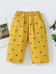 Boys Geometric Pattern Shorts Loose Fit Casual Summer Kids Clothes
