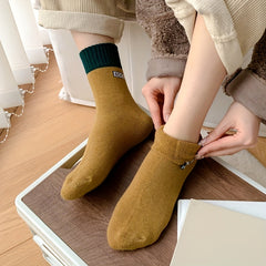 10 Pairs Letter Print Socks Warm Mid Tube Stockings