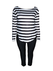 Long Sleeve T shirt & Pants Set Women's Medium Stretch 2pcs Set