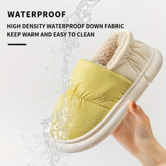 Colorblock Quilted Slippers Slip On Waterproof Home