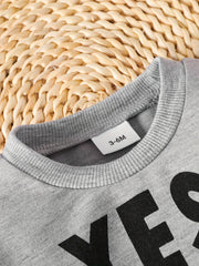 Boy's Letter Print Casual Sweatshirt Top