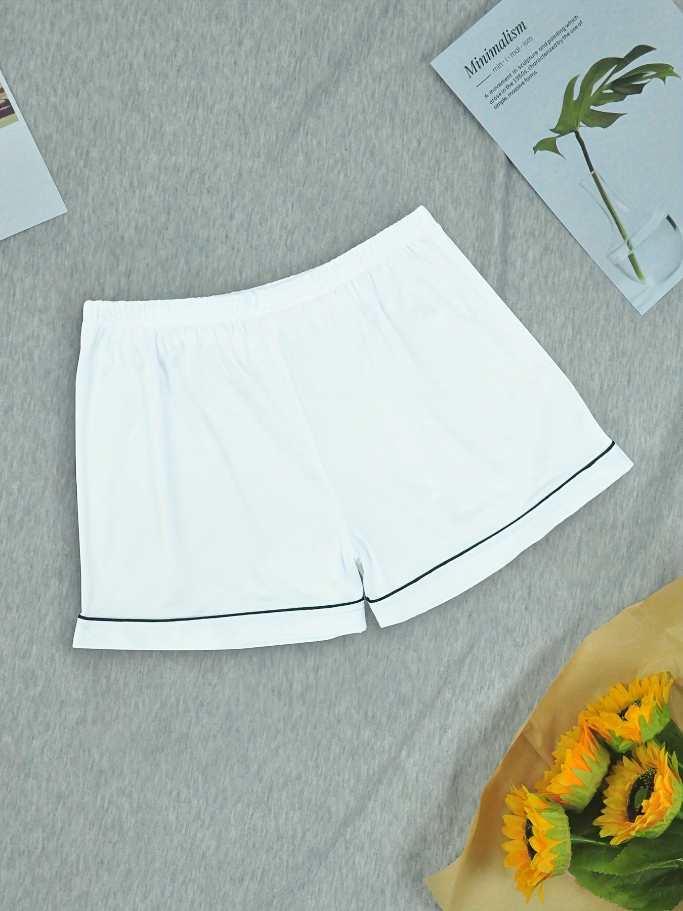 Casual Elastic Waistband Shorts Women's Sleepwear