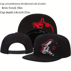 Skull Embroidery Hip Hop Hat Men's Women's Flat Brim Baseball Cap