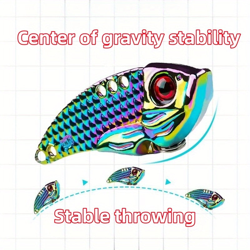 Colorful Vib Lure Dragon Scale Zinc Alloy Stripe Curled Mouth 3g-10g