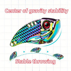Colorful Vib Lure Dragon Scale Zinc Alloy Stripe Curled Mouth 3g-10g