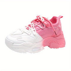 Women's Colorblock Platform Sneakers Comfortable Low Top Shoes