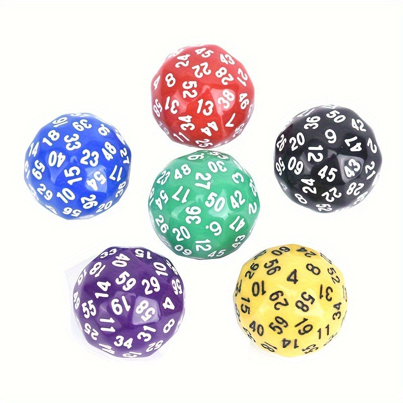 1pc 60 Sided Gaming Dice Number 1-60 Acrylic Dice