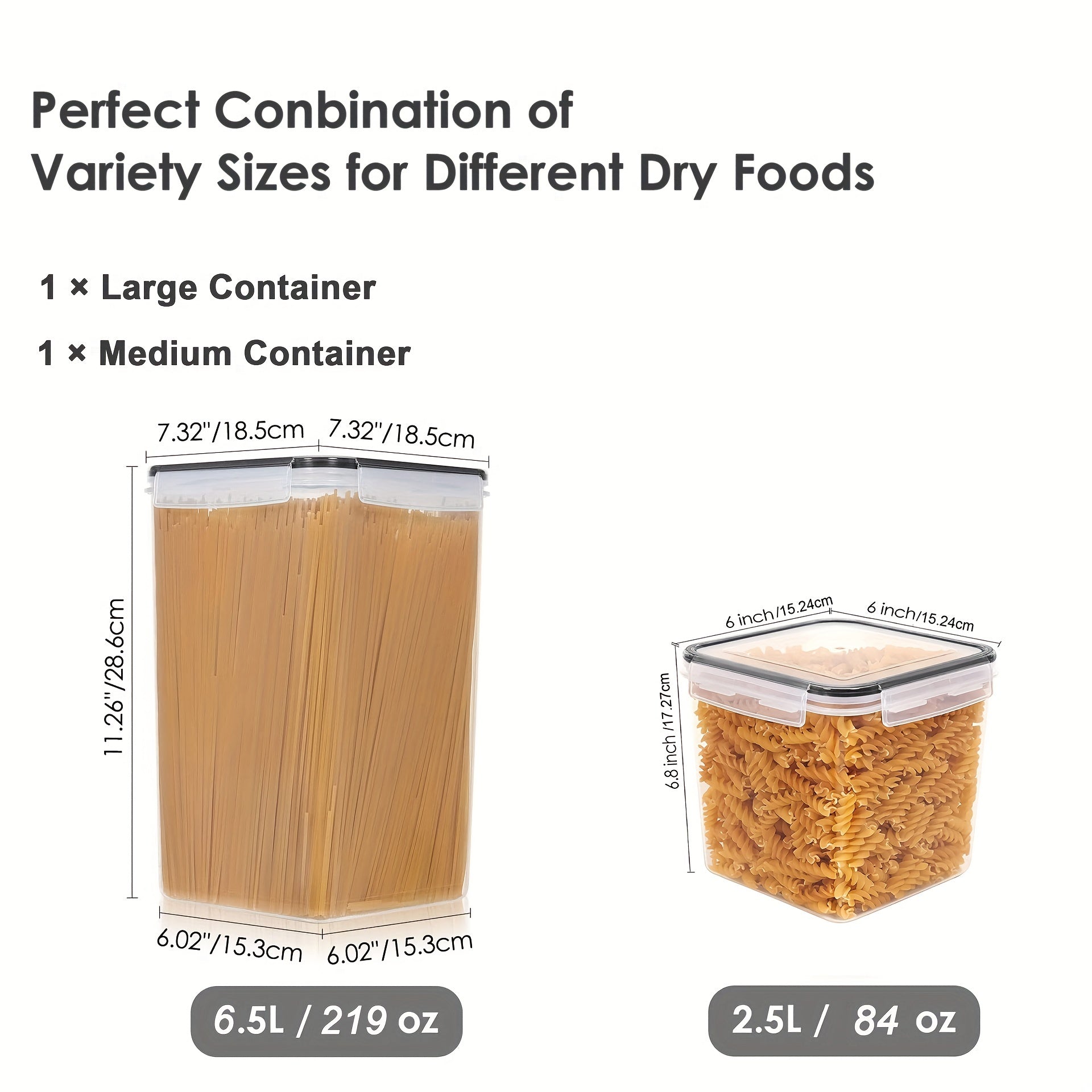 Large Airtight Food Storage Containers With Lids 6.5L BPA Plastic