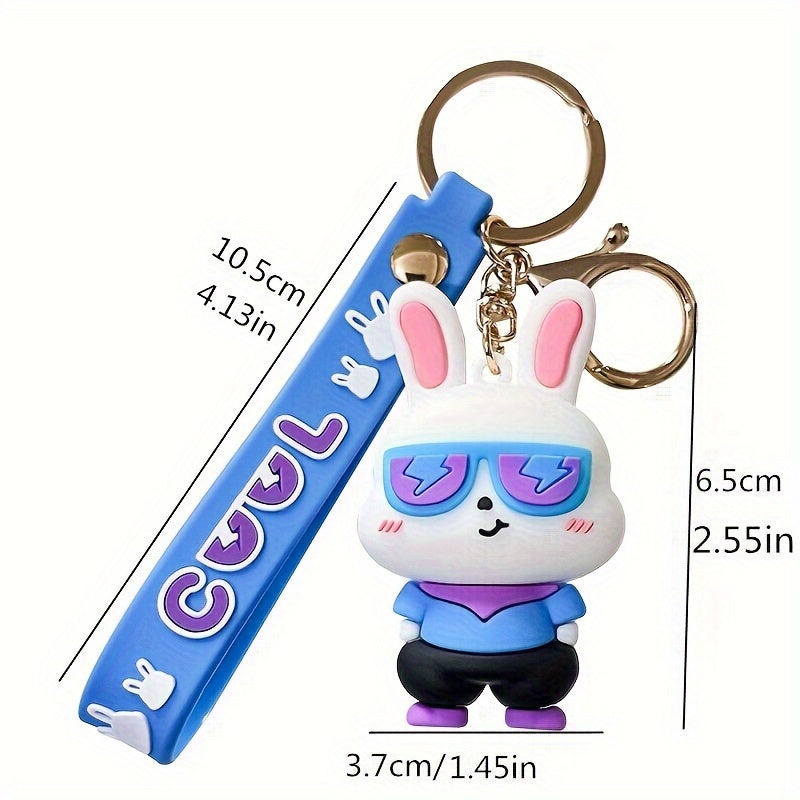 Sunglasses Rabbit Keychain Bag Charm Pendant