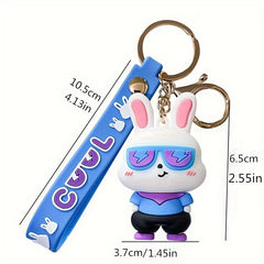 Sunglasses Rabbit Keychain Bag Charm Pendant