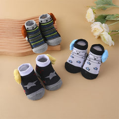 3 Pairs Baby Boys Cartoon Animal Floor Socks