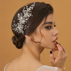 Bridal Crystal Pearl Hair Pin Tiara Rhinestone Head Piece Wedding Accessories