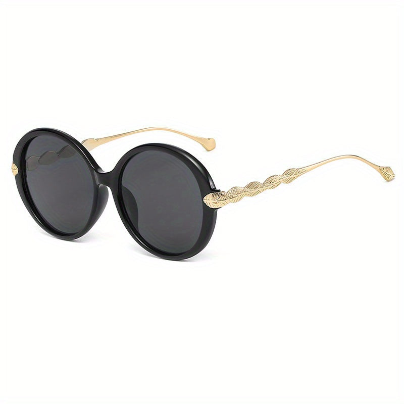 Gradient Frame Sunglasses Leaf Metal Temple UV400