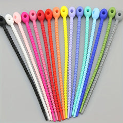 10pcs Silicon Cable Ties Reusable Candy Cable Organizer Silicone Keychain