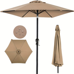 7.5ft Patio Umbrella Outdoor Table Market Umbrella Tan
