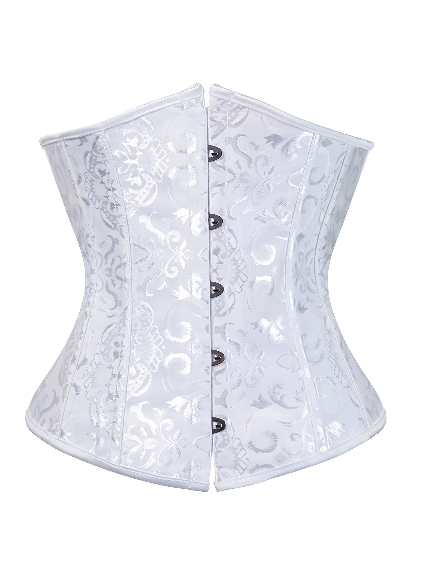 Jacquard Strapless Corset Retro Court Style Lace Up Body Shaper
