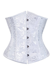 Jacquard Strapless Corset Retro Court Style Lace Up Body Shaper
