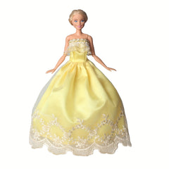 5pcs Doll Wedding Gowns & Party Dresses Polyester