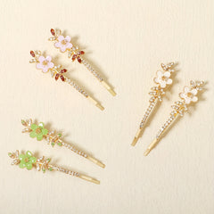 Rhinestone Flower Bobby Pin Head Jewelry Hair Accessories Small Gift