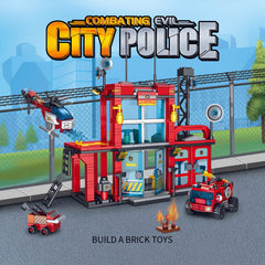 543pcs City Fire Station Building Blocks Set - Great Gift for Kids