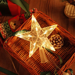 LED Five-pointed Star Christmas Tree Top Lights