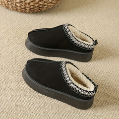 Women's Plush Lined Snow Boots Slip On Winter Ankle Boots