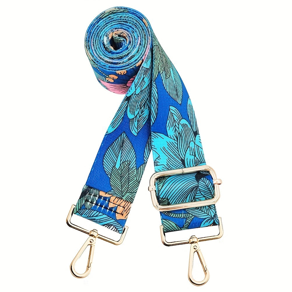 Retro Flower Pattern Bag Strap Replacement Wide Shoulder Bag Strap
