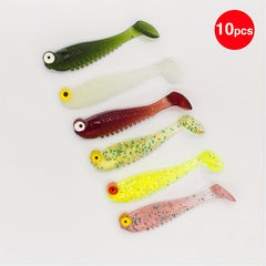 10pcs Soft Fishing Lures Kit Bass Trout Crappie Swimbaits Lures 2in