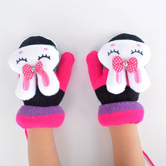 Full Finger Thick Mittens Winter Knitted Gloves For Children Toddler 2 6 Years