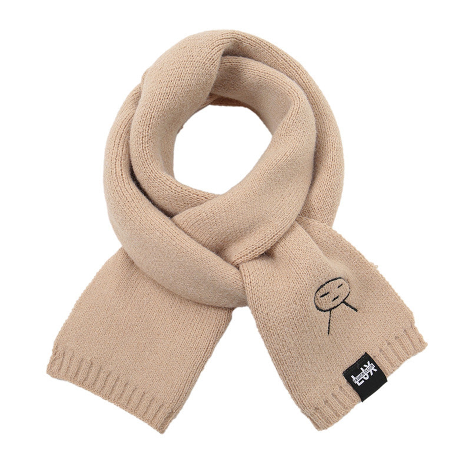 Cartoon Embroidered Knitted Hat Scarf Set