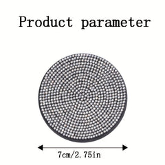 2pcs Car Non-slip Coaster with Artificial Diamond Design