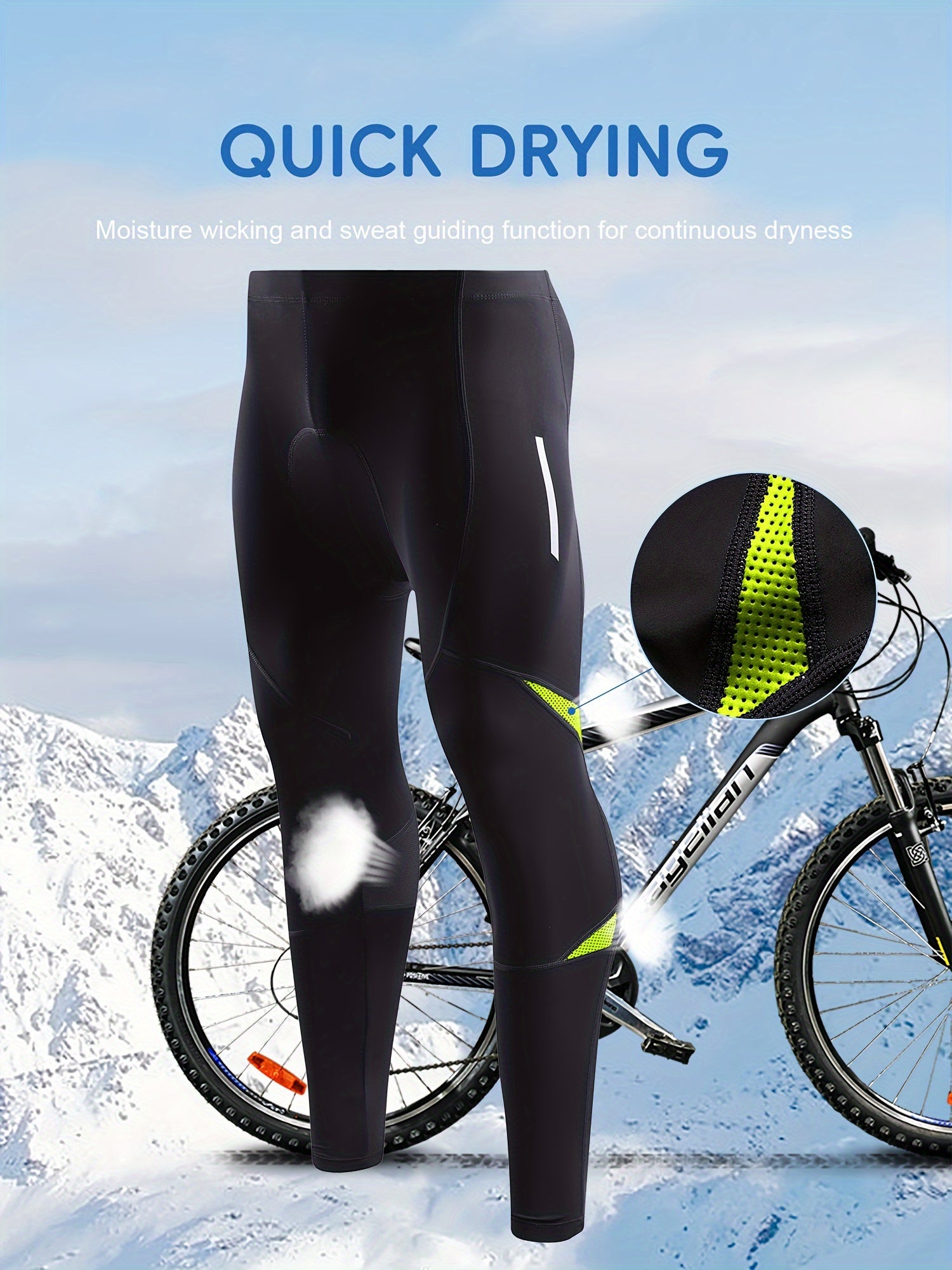 Men's Warm Cycling Pants Leggings Quick Dry Compression Pants