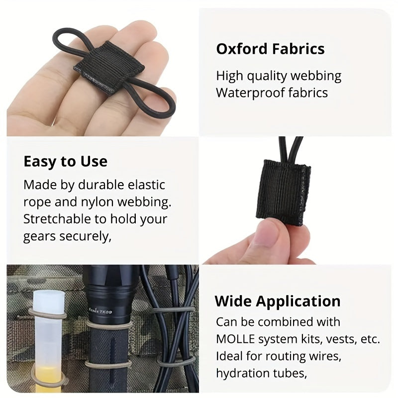 10pcs Outdoor Nylon Elastic Molle Ribbon Buckle Backpack Binding Buckle