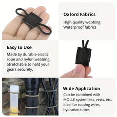 10pcs Outdoor Nylon Elastic Molle Ribbon Buckle Backpack Binding Buckle