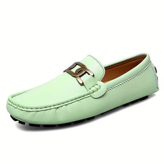 Men's Casual Slip On Loafers with Metal Decor