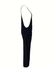 Patch Pocket Jumpsuit Spaghetti Strap Casual