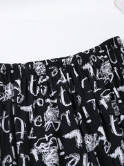 Loose Letter Graffiti High Waist Bloomers Pants