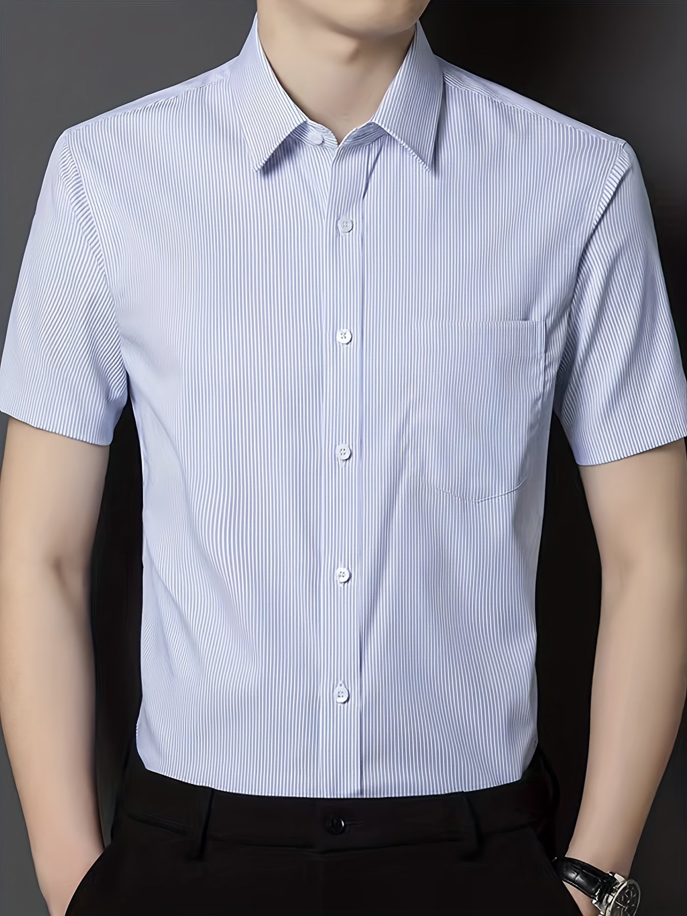 Men s Casual Short Sleeve Shirt With Pocket