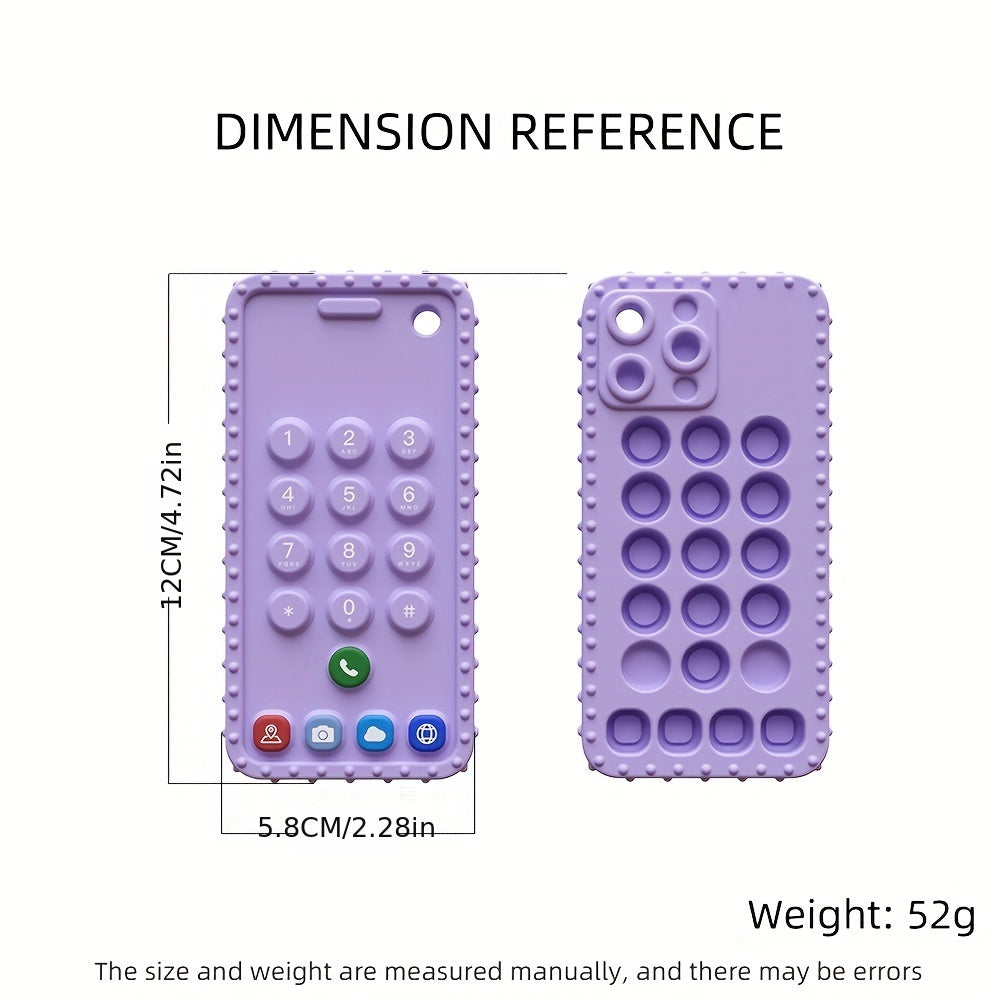 Purple Pink Phone Teether Baby Toy Silicone Anti Drop Mittens