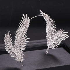 Rhinestone Feather Crown Hairband Bridal Wedding Party Favor