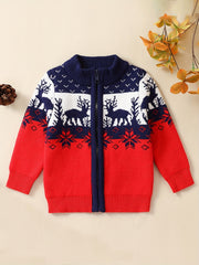 Baby's Christmas Costume Long Sleeve Zip Up Sweater