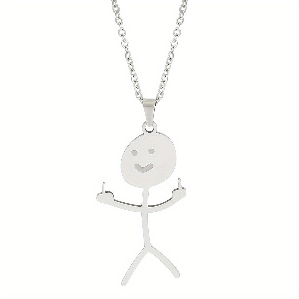 Hip Hop Fun Graffiti Necklace Titanium Steel Chain