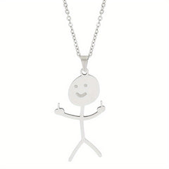 Hip Hop Fun Graffiti Necklace Titanium Steel Chain
