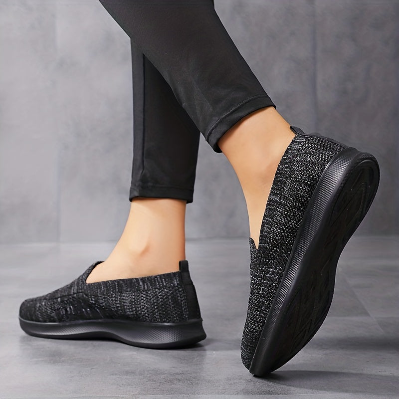 Women's Breathable Knit Slip-On Sneakers Lightweight Walking Shoes
