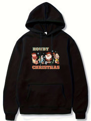 Christmas Print Hoodies For Men Graphic Sweatshirt With Kangaroo Pocket