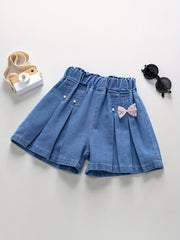 Girls' Denim Elastic Waist Shorts