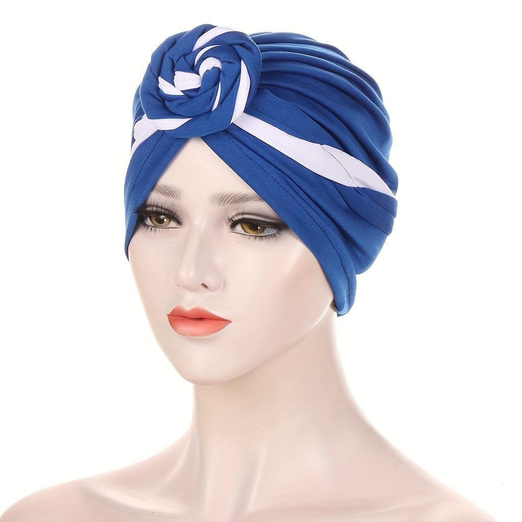 Pleated Twist Turban Casual Head Wrap Lightweight Beanie Women Chemo Cap