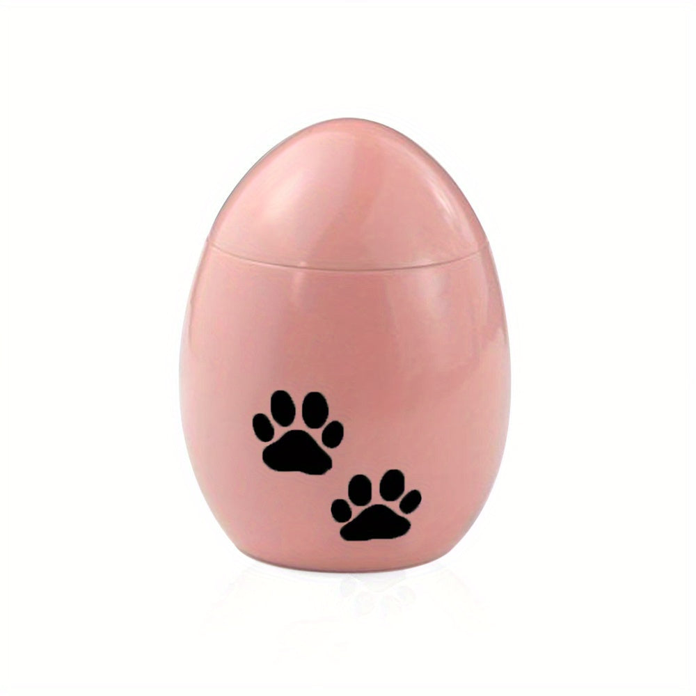 Paw Print Egg Shaped Ash Urn Necklace