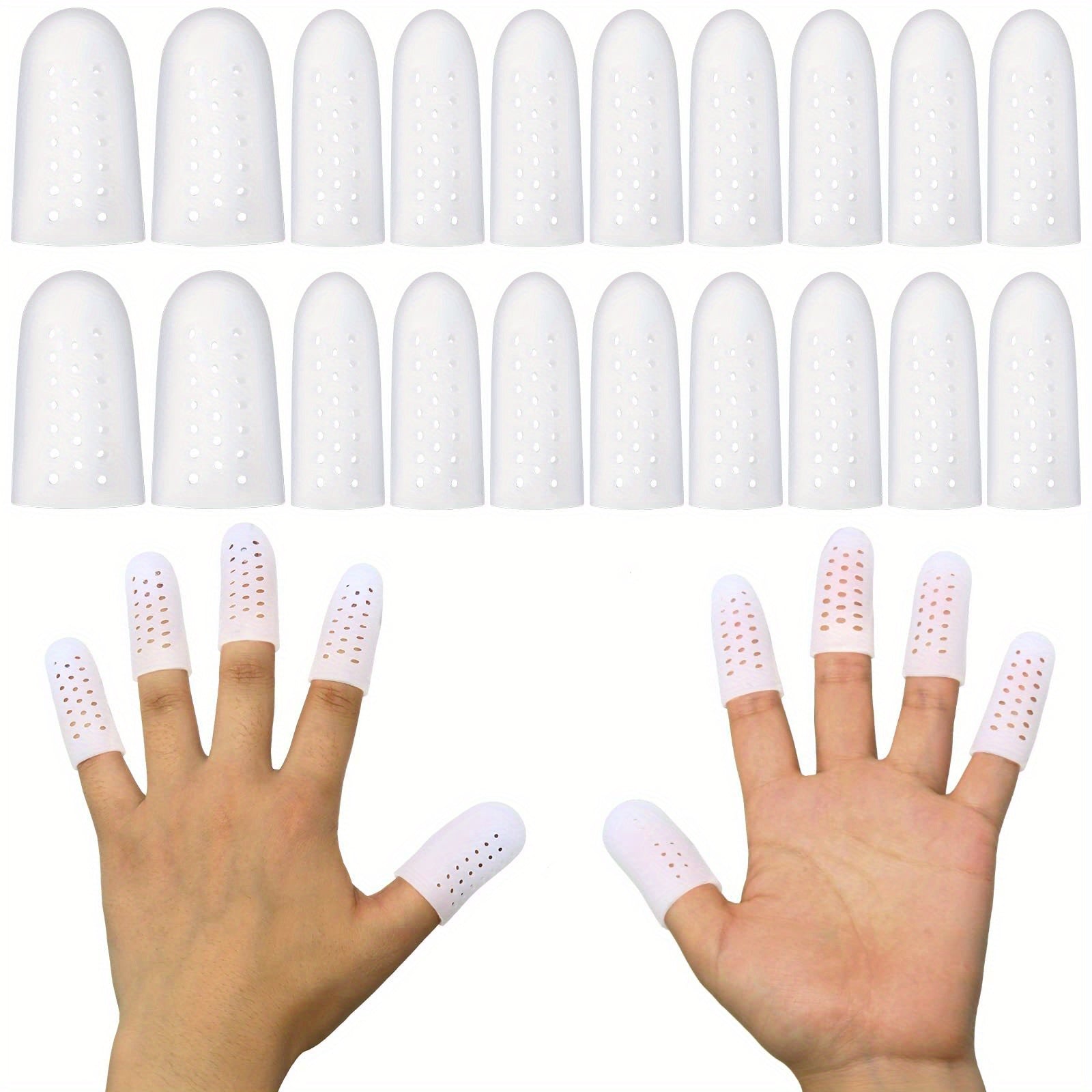 10Pcs Finger Cots Gel Finger Protectors with Air Holes for Fingertips