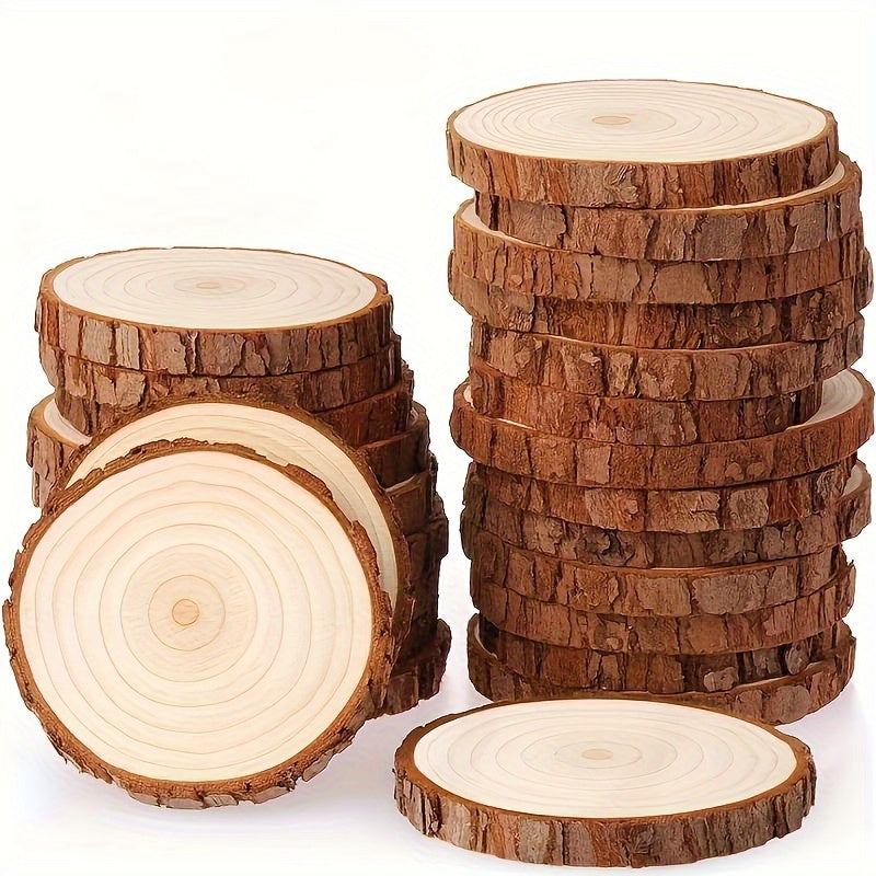 10 PCS Wood Chip Disc Wooden Coaster Pieces Crafts